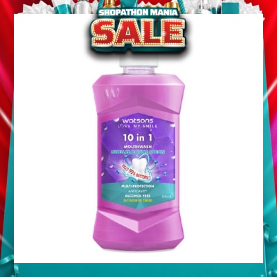 WATSONS - 10 In 1 Micellar Double Action Multi-Protection Anticavity Mouthwash Alcohol Free (Bad Breath Control) 500ml