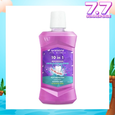 WATSONS 10 In 1 Micellar Double Action Multi-Protection Anticavity Mouthwash Alcohol Free (Bad Breath Control) 500ml