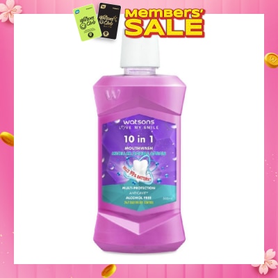 WATSONS 10 In 1 Micellar Double Action Multi-Protection Anticavity Mouthwash Alcohol Free (Bad Breath Control) 500ml