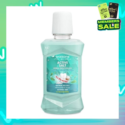 WATSONS Active Salt Herbal Mouthwash Micellar Double Action Kills 99% Bacteria 100ml