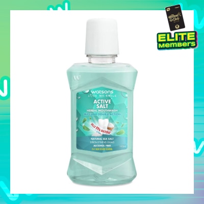 WATSONS Active Salt Herbal Mouthwash Micellar Double Action Kills 99% Bacteria 100ml