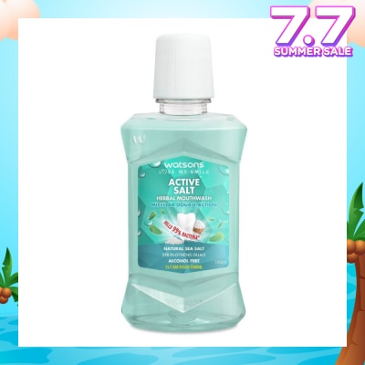 WATSONS Active Salt Herbal Mouthwash Micellar Double Action Kills 99% Bacteria 100ml