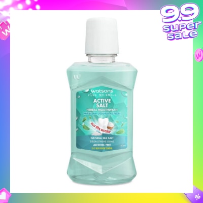 WATSONS Active Salt Herbal Mouthwash Micellar Double Action Kills 99% Bacteria 100ml