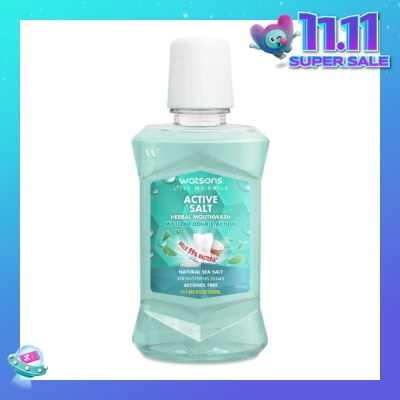 WATSONS Active Salt Herbal Mouthwash Micellar Double Action Kills 99% Bacteria 100ml