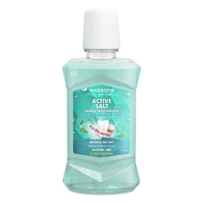 WATSONS Active Salt Herbal Mouthwash Micellar Double Action Kills 99% Bacteria 100ml