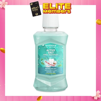 WATSONS Active Salt Herbal Mouthwash Micellar Double Action Kills 99% Bacteria 100ml