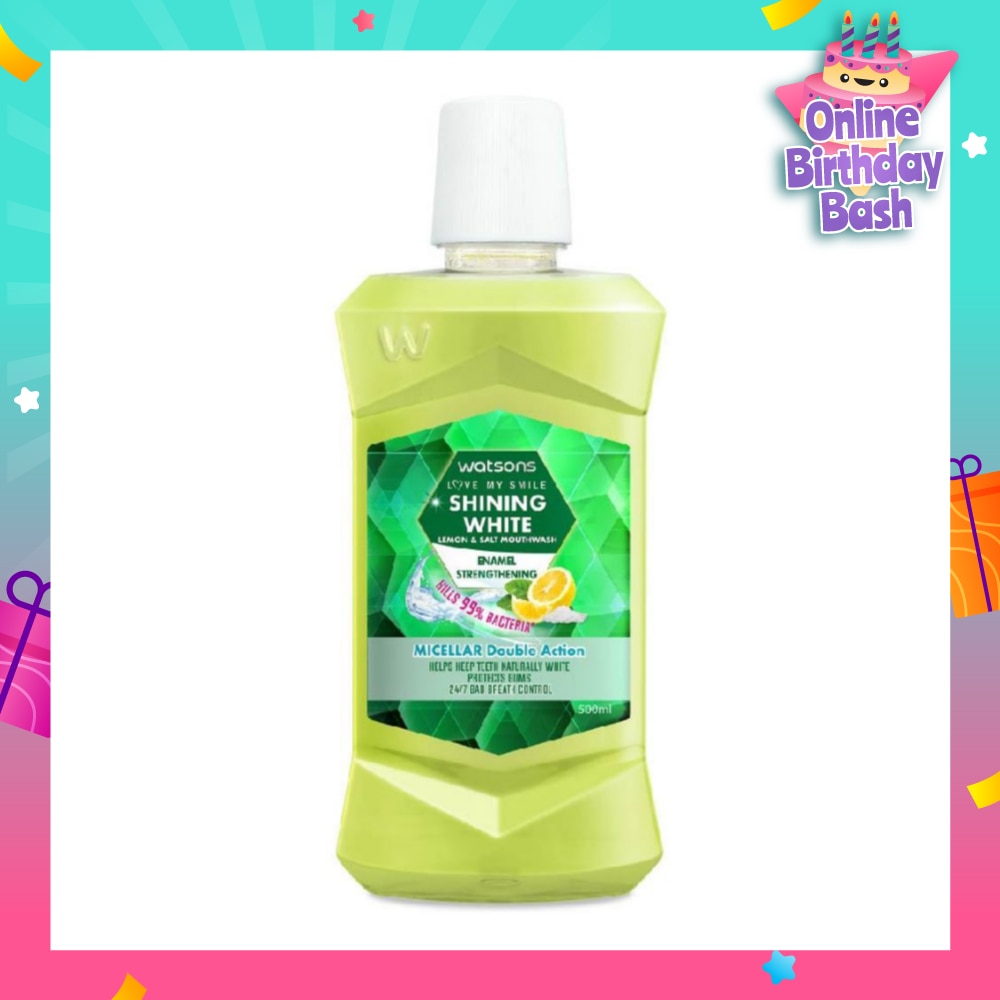 Shining White Enamel Strengthening Micellar Double Action Mouthwash (Help Keep Teeth Naturally White Protects Gum Bad Breath Control) 500ml