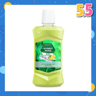 WATSONS Shining White Enamel Strengthening Micellar Double Action Mouthwash (Help Keep Teeth Naturally White Protects Gum Bad Breath Control) 500ml