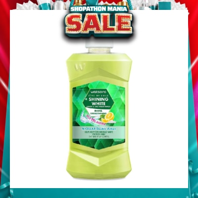 WATSONS - Shining White Enamel Strengthening Micellar Double Action Mouthwash (Help Keep Teeth Naturally White Protects Gum Bad Breath Control) 500ml