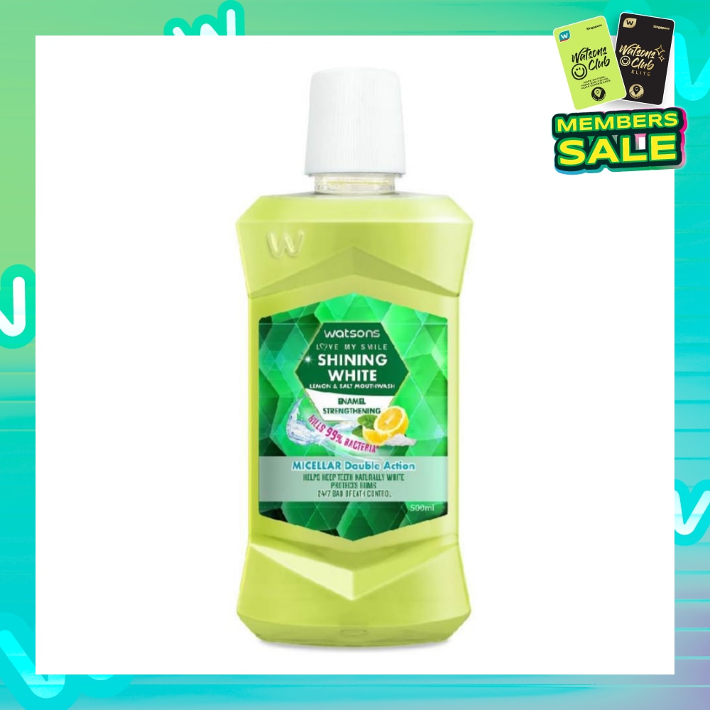 Shining White Enamel Strengthening Micellar Double Action Mouthwash (Help Keep Teeth Naturally White Protects Gum Bad Breath Control) 500ml