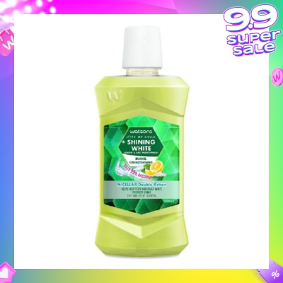 WATSONS Shining White Enamel Strengthening Micellar Double Action Mouthwash (Help Keep Teeth Naturally White Protects Gum Bad Breath Control) 500ml