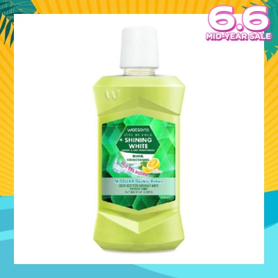 WATSONS Shining White Enamel Strengthening Micellar Double Action Mouthwash (Help Keep Teeth Naturally White Protects Gum Bad Breath Control) 500ml
