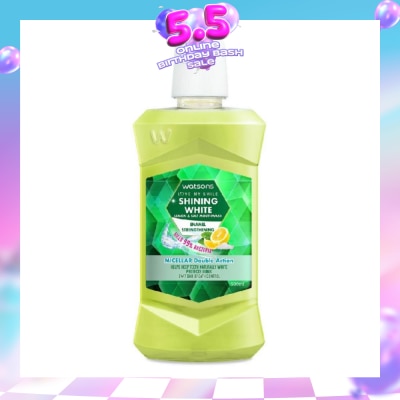 WATSONS - Shining White Enamel Strengthening Micellar Double Action Mouthwash (Help Keep Teeth Naturally White Protects Gum Bad Breath Control) 500ml