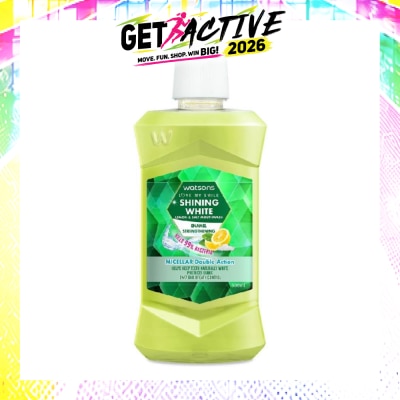 WATSONS - Shining White Enamel Strengthening Micellar Double Action Mouthwash (Help Keep Teeth Naturally White Protects Gum Bad Breath Control) 500ml image