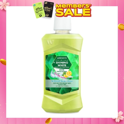 WATSONS Shining White Enamel Strengthening Micellar Double Action Mouthwash (Help Keep Teeth Naturally White Protects Gum Bad Breath Control) 500ml