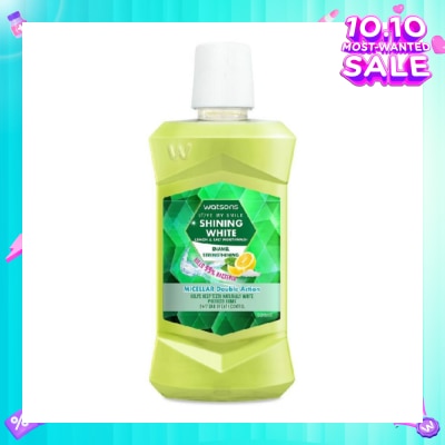 WATSONS Shining White Enamel Strengthening Micellar Double Action Mouthwash (Help Keep Teeth Naturally White Protects Gum Bad Breath Control) 500ml
