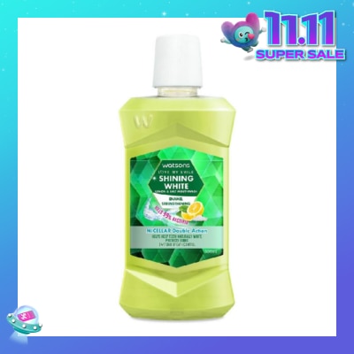 WATSONS Shining White Enamel Strengthening Micellar Double Action Mouthwash (Help Keep Teeth Naturally White Protects Gum Bad Breath Control) 500ml