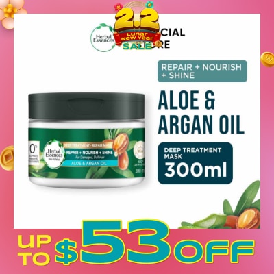 HERBAL ESSENCES Bio-Renew Deep Treatment Repair Hair Mask Aloe & Argan Oil 300ml