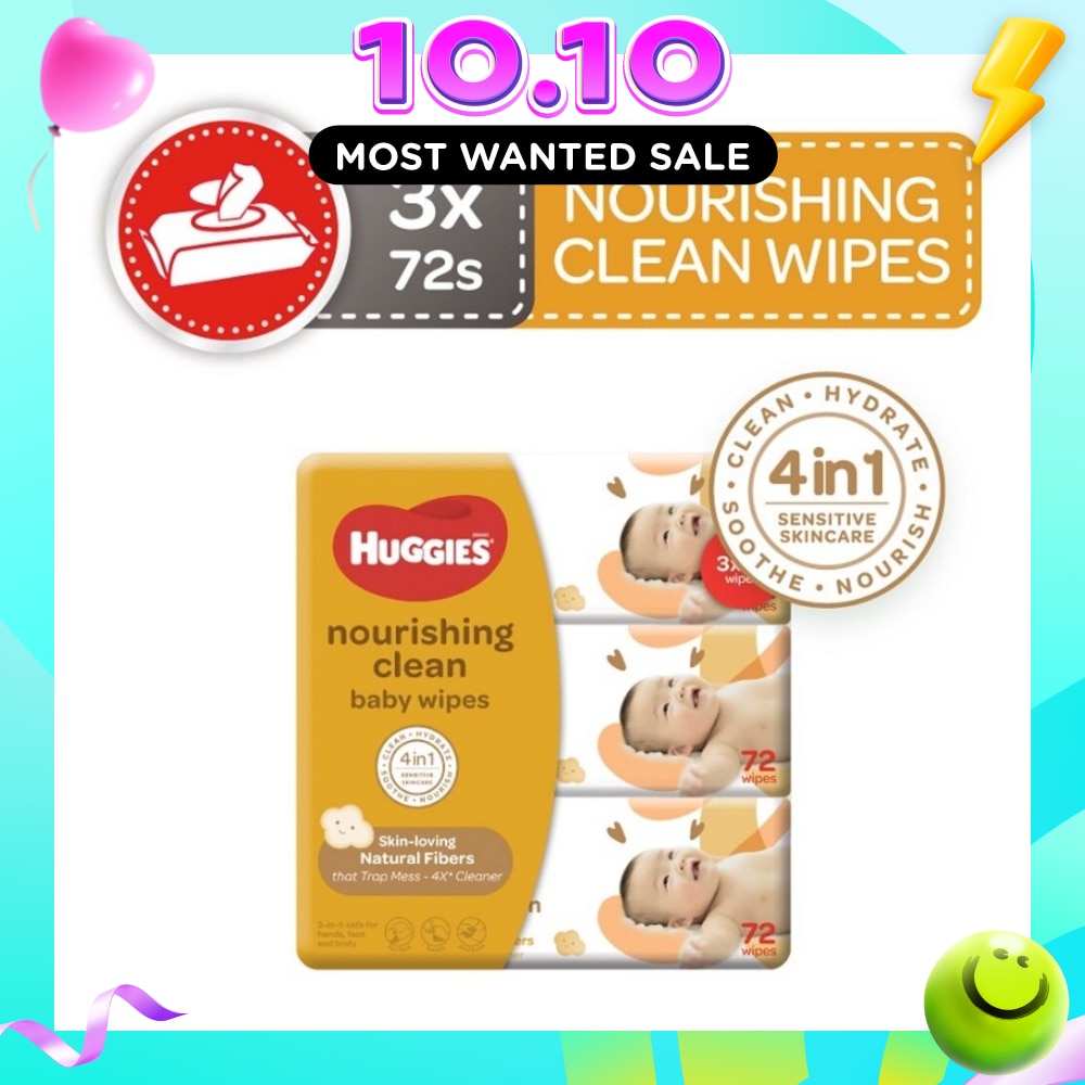 Nourishing Clean Baby Wipes 3 Packs x 72 Wipes (Expiry: May`2027) image