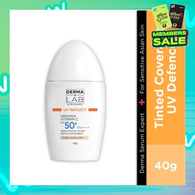 DERMA LAB Ceramide Vitamin C Brightening Tinted Serum Sunscreen Nude Ivory SPF 50+ PA++++ 40g