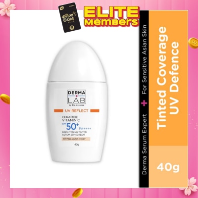 DERMA LAB Ceramide Vitamin C Brightening Tinted Serum Sunscreen Nude Ivory SPF 50+ PA++++ 40g