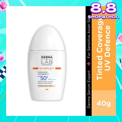 DERMA LAB Ceramide Vitamin C Brightening Tinted Serum Sunscreen Nude Ivory SPF 50+ PA++++ 40g