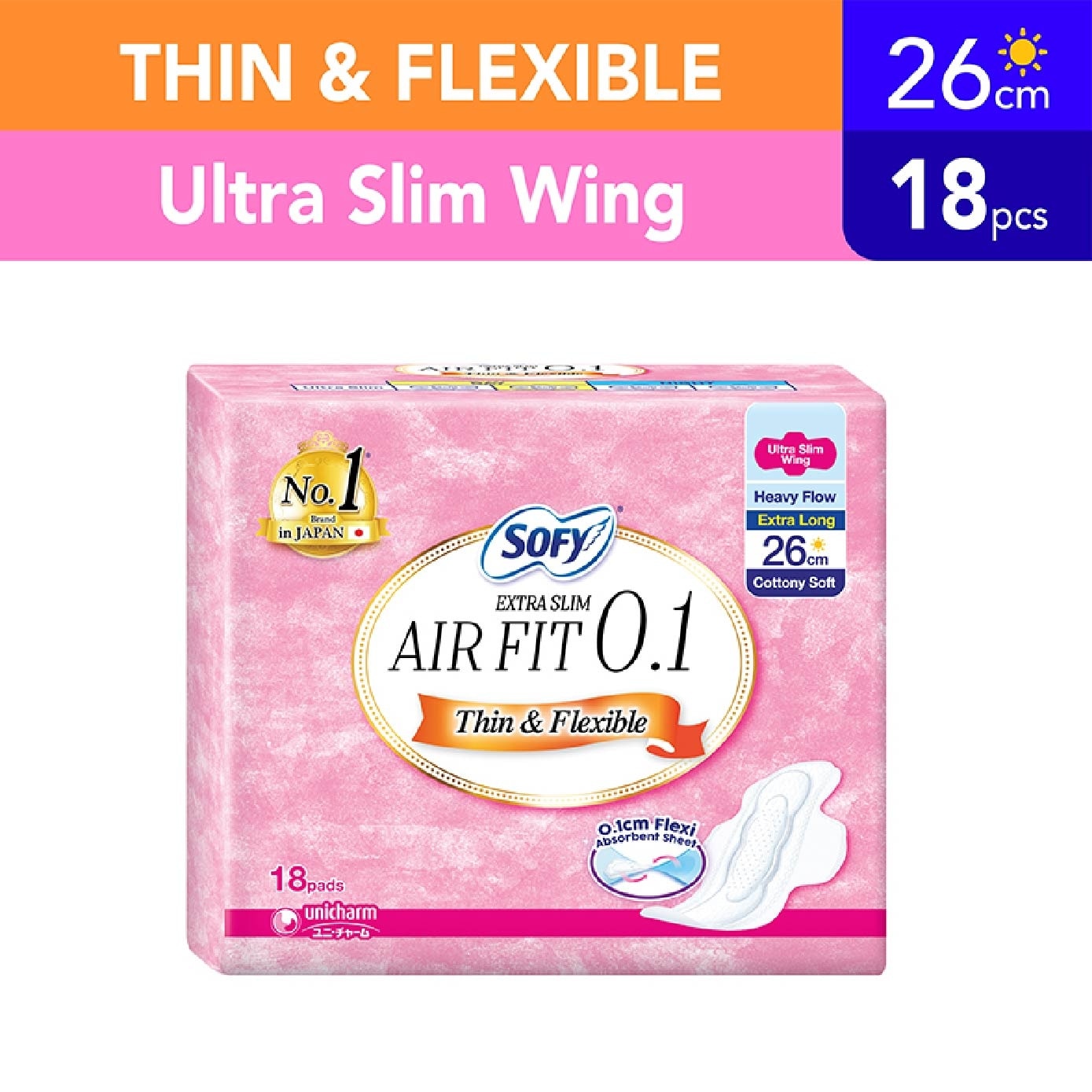 Body Fit Day Extra Slim 0.1 26cm 18s
