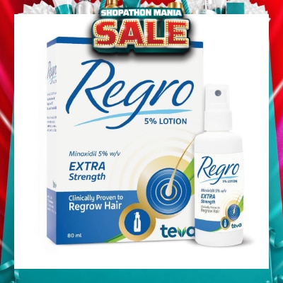 REGRO - Topical Minoxidil 5% Hair Solution Extra Strength (Clinically Proven to Regrow Hair) 80ml