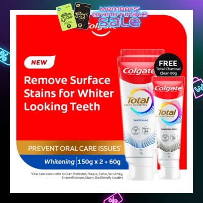 COLGATE Total Professional Whitening Toothpaste 150gx2 Value Pack + Free Total 60g Toothpaste