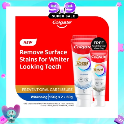 COLGATE - Total Professional Whitening Toothpaste 150gx2 Value Pack + Free Total 60g Toothpaste image