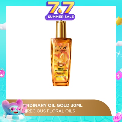 LOREAL PARIS HAIR EXPERT - Extraordinary Oil Hair Treatment Red Hair Oil with UV Filter in Gym or Travel Size (For Fine and Colored Hair) 30ml