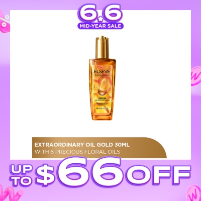 LOREAL PARIS HAIR EXPERT - Extraordinary Oil Hair Treatment Red Hair Oil with UV Filter in Gym or Travel Size (For Fine and Colored Hair) 30ml