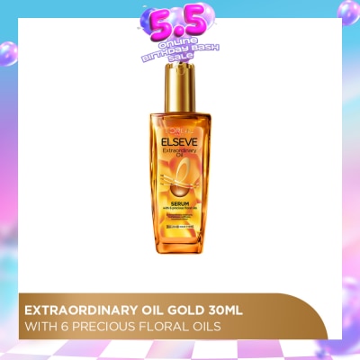 LOREAL PARIS HAIR EXPERT - Extraordinary Oil Hair Treatment Red Hair Oil with UV Filter in Gym or Travel Size (For Fine and Colored Hair) 30ml