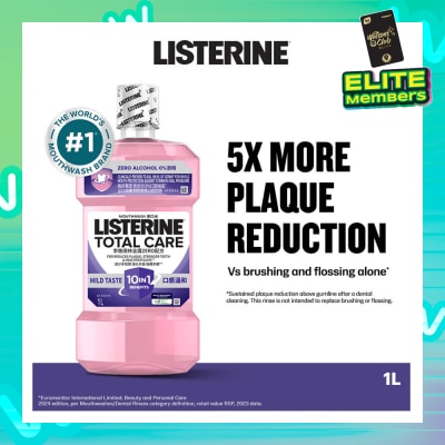 LISTERINE Listerine Total Care Zero Mouthwash Non Alcohol With 6-In-1 Benefits 1000ml
