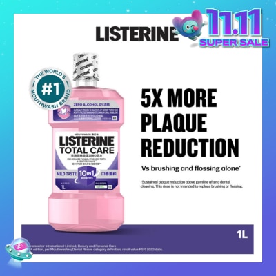 LISTERINE Total Care Zero Mouthwash With 10-in-1 Benefits 1000ml