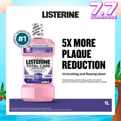 LISTERINE Listerine Total Care Zero Mouthwash Non Alcohol With 6-In-1 Benefits 1000ml