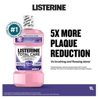 LISTERINE Listerine Total Care Zero Mouthwash Non Alcohol With 6-In-1 Benefits 1000ml