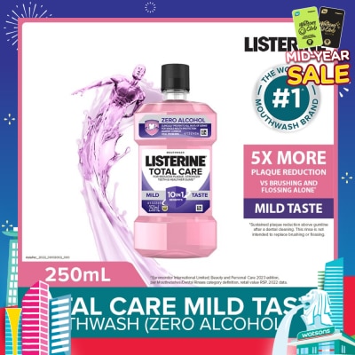 LISTERINE Listerine Total Care Zero Mouthwash Non Alcohol With 6-In-1 Benefits 250ml