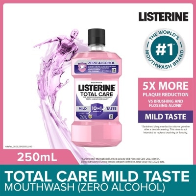 LISTERINE Total Care Zero Mouthwash Non Alcohol With 6-In-1 Benefits (Reduce Plaque Freshen Breath And Help Keep Teeth Naturally White for 12Hr Protection)250ml