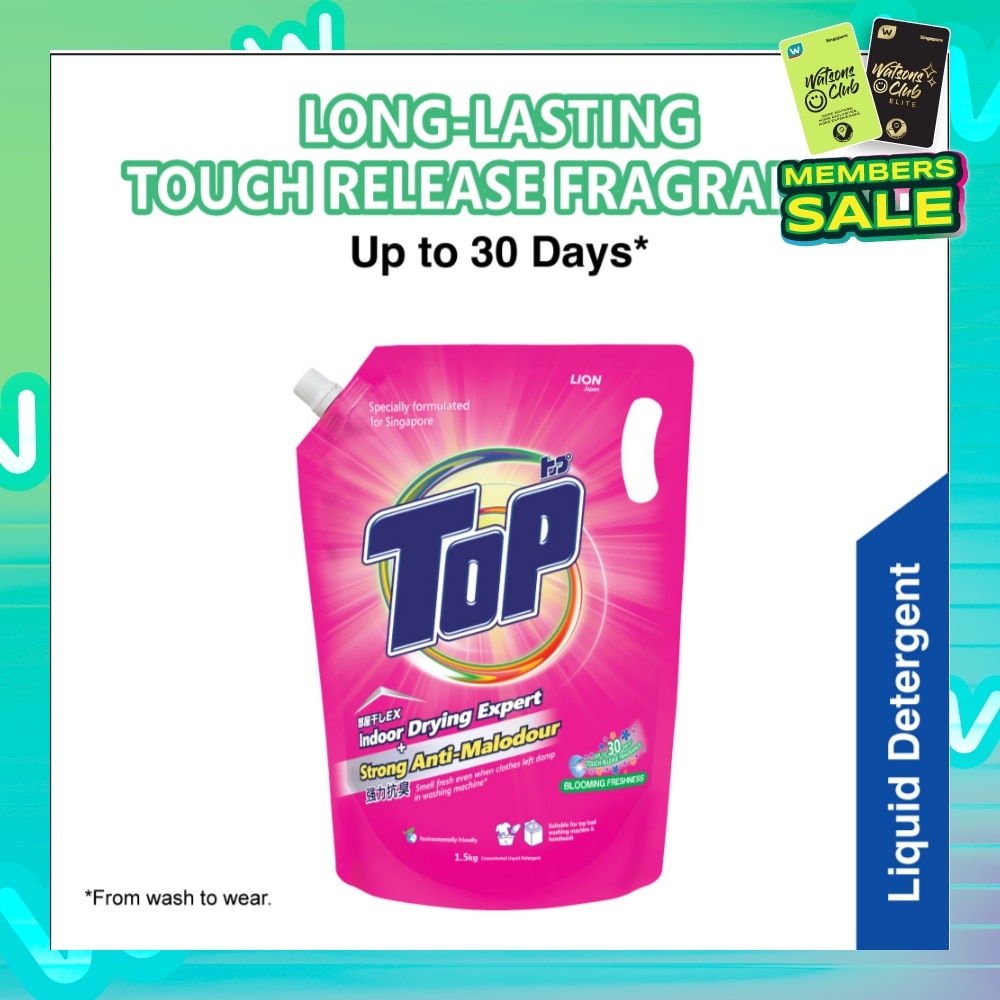 Top Concentrated Liquid Laundry Detergent Blooming Freshness Refill 1.5kg<BR>