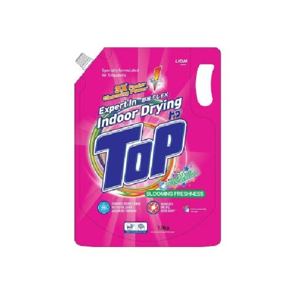 Top Concentrated Liquid Laundry Detergent Blooming Freshness Refill 1.5kg<BR>