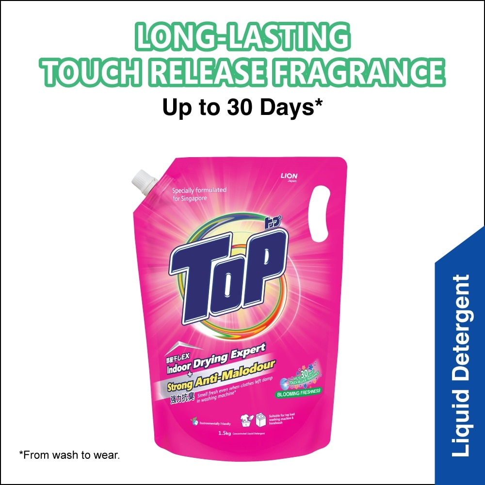 Top Concentrated Liquid Laundry Detergent Blooming Freshness Refill 1.5kg<BR>