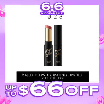 1028 - Major Glow Hydrating Lipstick 611 Cherry 1s (Expiry: Apr`2027)