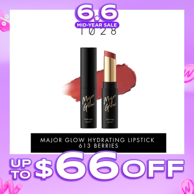 1028 - Major Glow Hydrating Lipstick 613 Berries 1s (Expiry: Apr`2027)