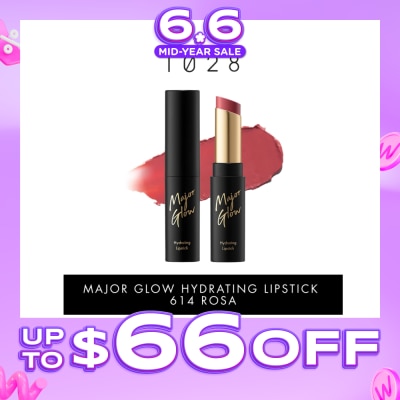 1028 - Major Glow Hydrating Lipstick 614 Rosa 1s (Expiry: Apr`2027)