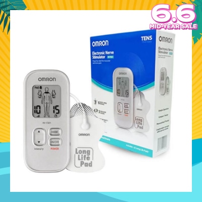 OMRON Electronic Nerve Stimulator Massager HV-F021 with Customized Therapy (Drug Free Soothing Relief for Muscle Pain & Stiffness) 1s