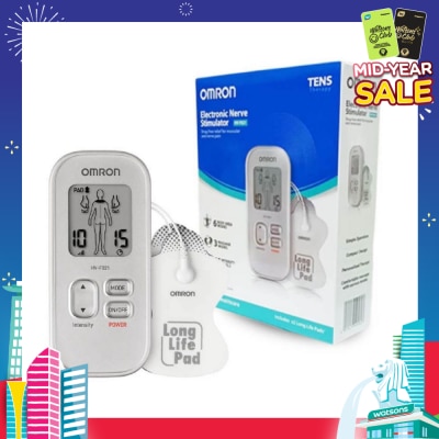 OMRON Electronic Nerve Stimulator Massager HV-F021 with Customized Therapy (Drug Free Soothing Relief for Muscle Pain & Stiffness) 1s