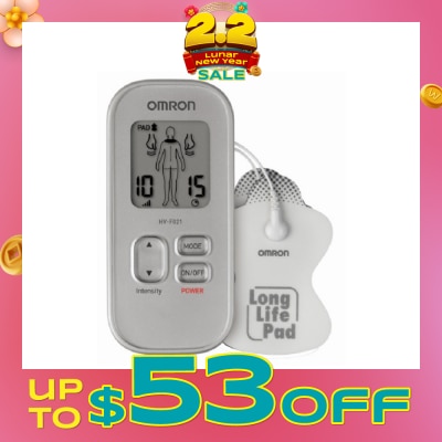 OMRON Electronic Nerve Stimulator Massager HV-F021 with Customized Therapy (Drug Free Soothing Relief for Muscle Pain & Stiffness) 1s