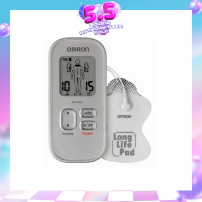 OMRON - Electronic Nerve Stimulator Massager HV-F021 with Customized Therapy (Drug Free Soothing Relief for Muscle Pain & Stiffness) 1s