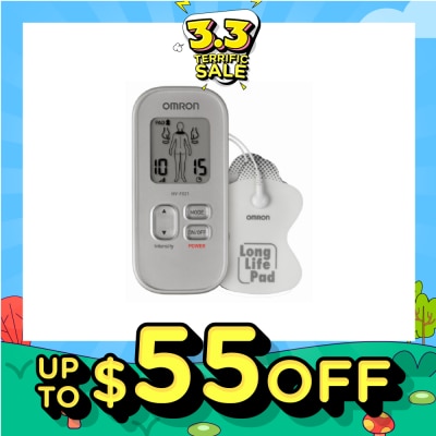 OMRON Electronic Nerve Stimulator Massager HV-F021 with Customized Therapy (Drug Free Soothing Relief for Muscle Pain & Stiffness) 1s